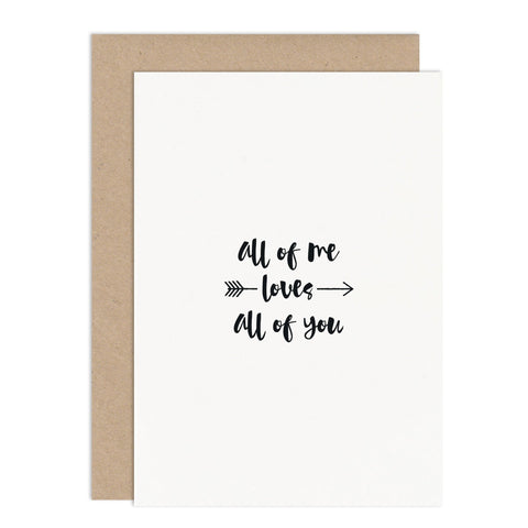 All Of Me Valentines Card - Russet and Gray