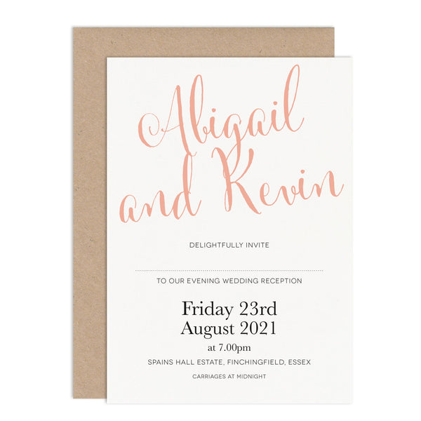 Calligraphy Script Wedding Invitations - Russet and Gray
