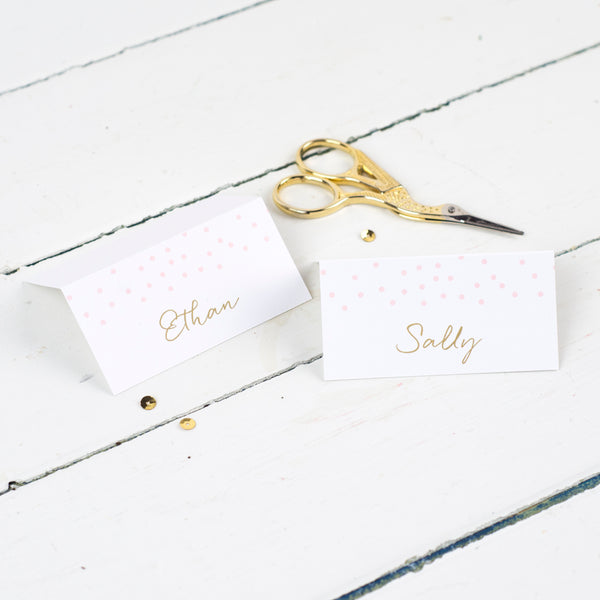 Personalised Confetti Wedding Place Cards