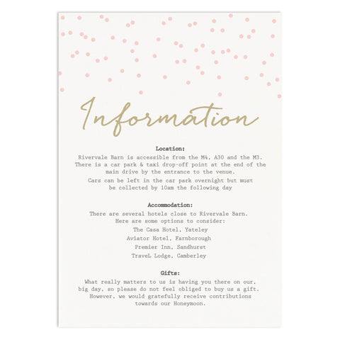 Confetti Information Card - Russet and Gray