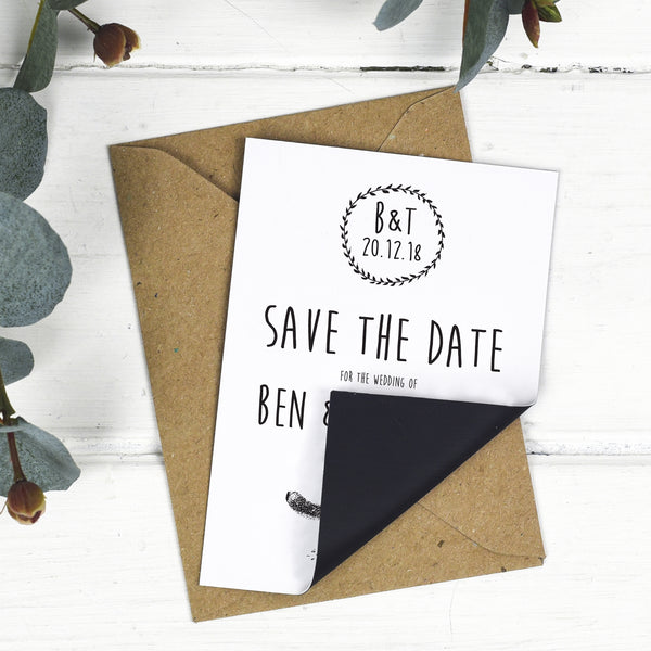 Enchanted Forest Wedding Save The Date Magnet - Russet and Gray