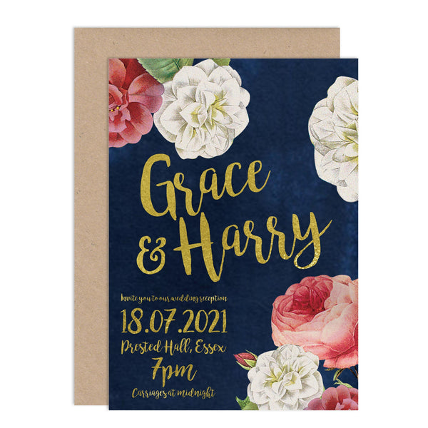English Garden Wedding Invitations - Russet and Gray