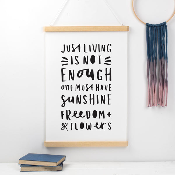 Freedom and Flowers Motivational Print