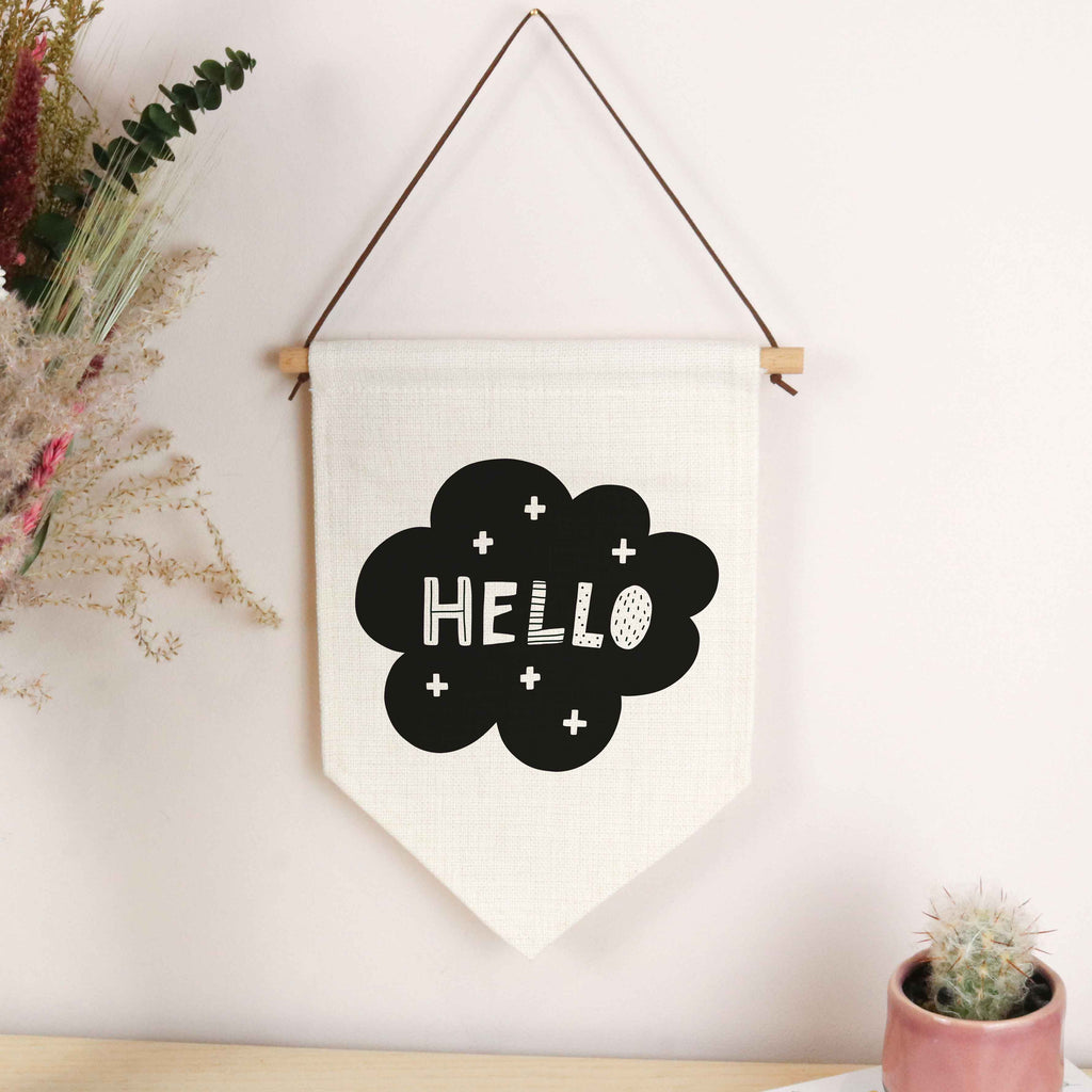 Hello Cloud Wall Banner Flag