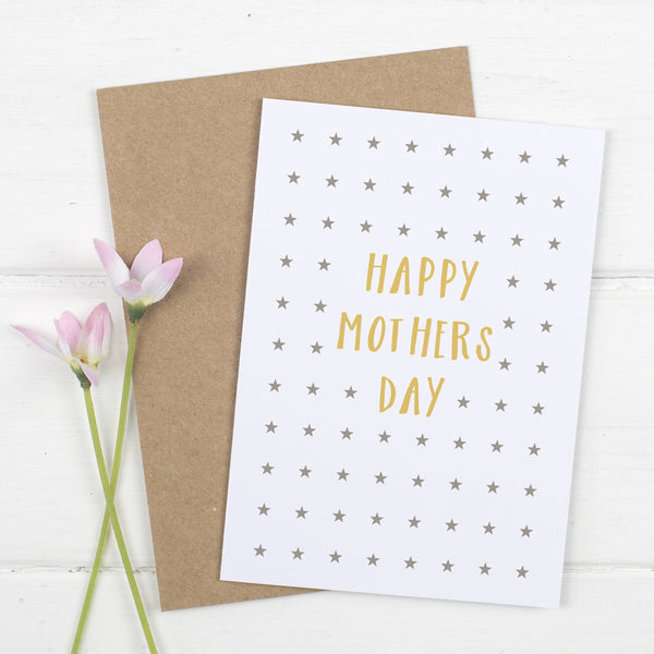Modern Stars Mothers Day Card - Russet and Gray