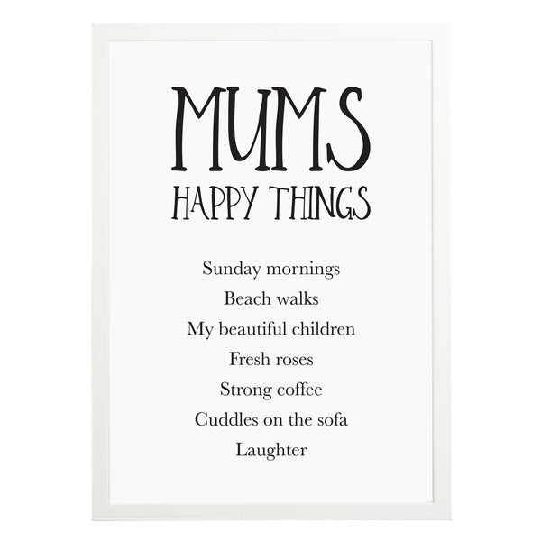 Personalised Mum’s Happy Things Print - Russet and Gray