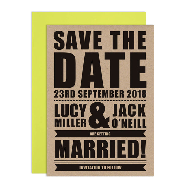 Festival Wedding Retro Poster Wedding Save The Date Card