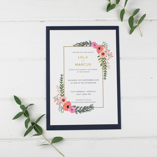 Personalised Modern Botanical Wedding Stationery