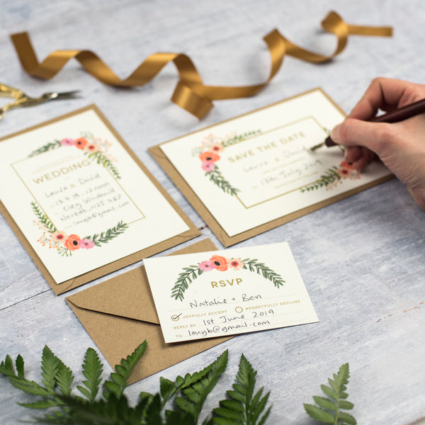 Modern Botanical DIY Wedding Stationery