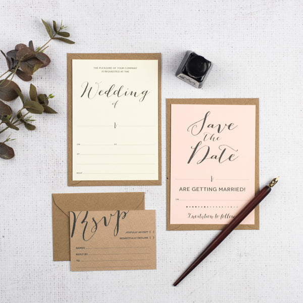 Modern Calligraphy DIY Wedding Stationery