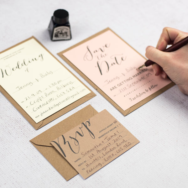 Modern Calligraphy DIY Wedding Stationery
