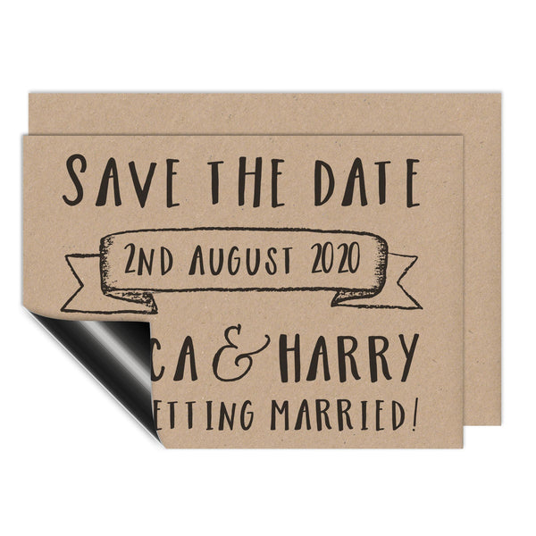 Rustic Save The Date Magnet