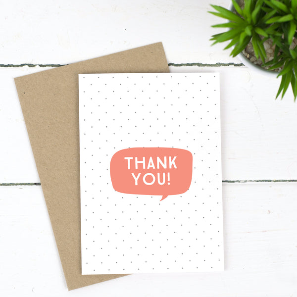 Thank You Speech Bubble Card Pack - Russet and Gray