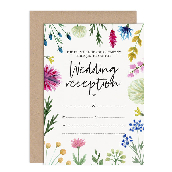 DIY Wedding Stationery Budget Wedding Reception Invitation Wildflowers Wedding Stationery
