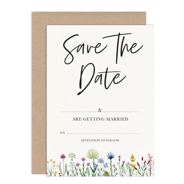 Wildflowers Ready To Write Wedding Save the Date Card