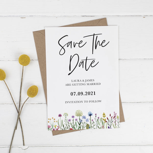 Wildflowers Wedding Save The Date Card