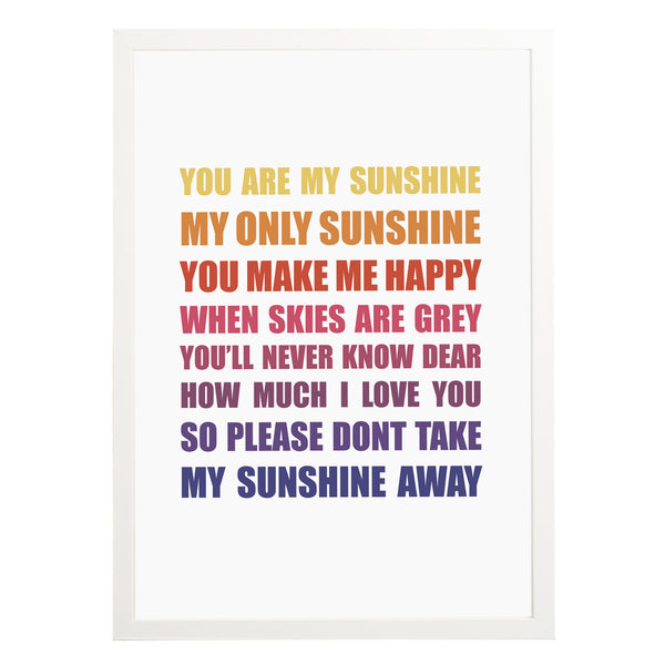 Personalised You Are My Sunshine Print