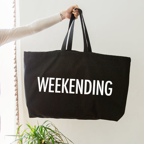 Weekending Oversized Tote Bag. Really Big Bag. Large Canvas Shopper