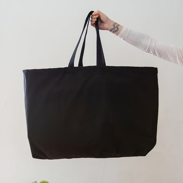 Really Big Tote Bag. Oversized Black Canvas Tote Bag