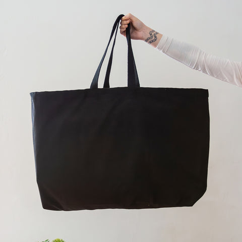 Really Big Tote Bag. Oversized Black Canvas Tote Bag