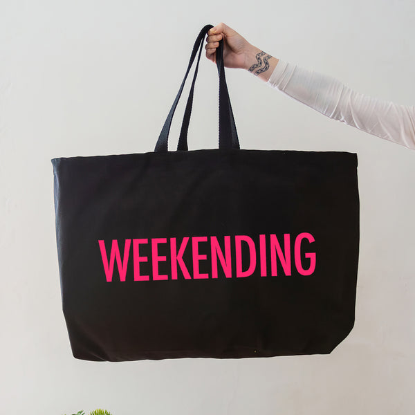 Weekending Oversized Tote Bag. Really Big Bag. Large Canvas Shopper