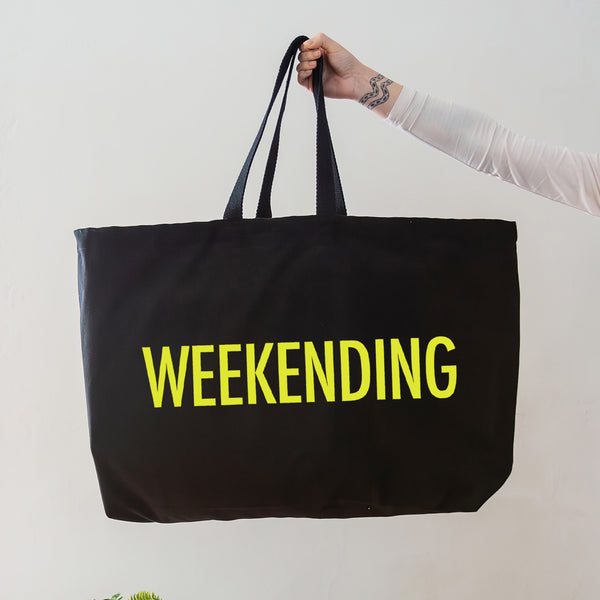 Weekending Oversized Tote Bag. Really Big Bag. Large Canvas Shopper
