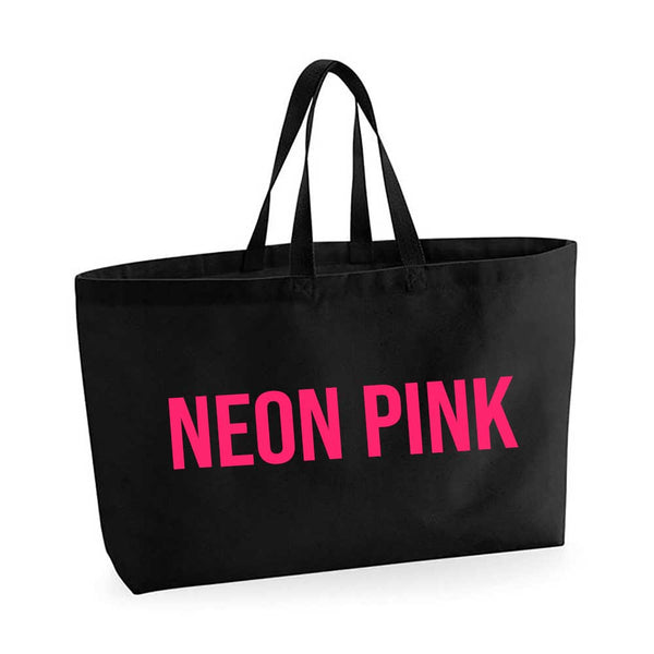 Black Oversized Tote Bag - Any Word