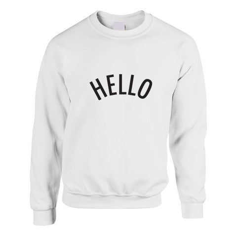 Ash Oversized Unisex Sweatshirt with Hello slogan printed in black