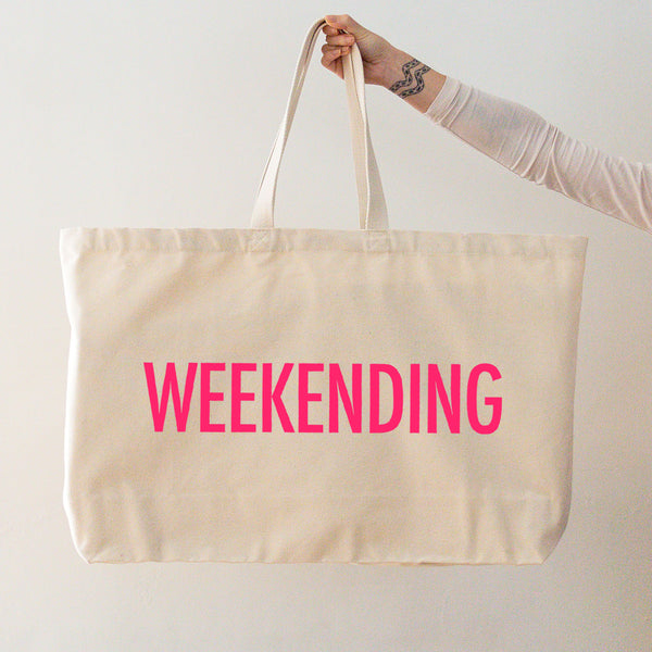 Really big bag. oversized tote bag. weekend bag