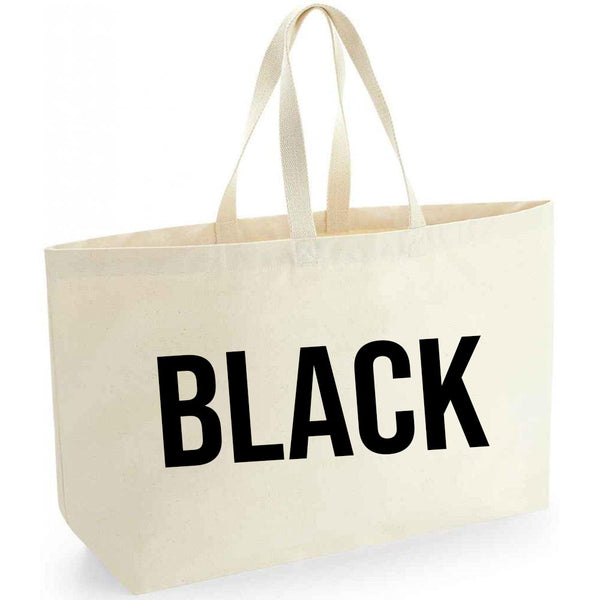 Natural Oversized Tote Bag - Any Word