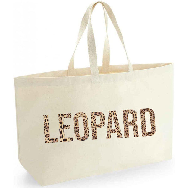 Natural Oversized Tote Bag - Any Word