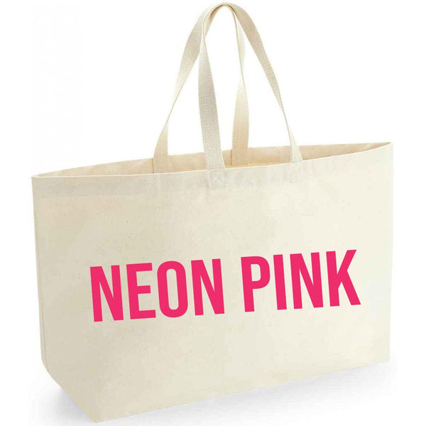 Natural Oversized Tote Bag - Any Word