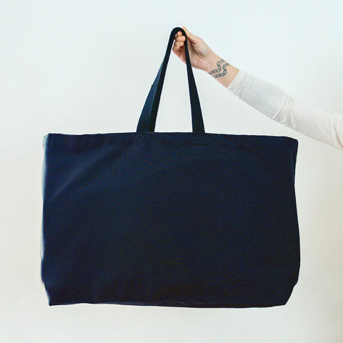 Navy Oversized Tote Bag - Any Word