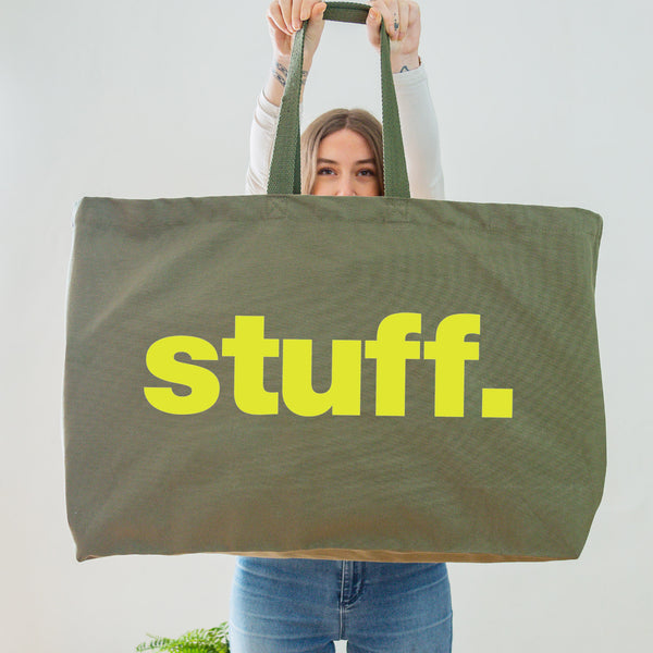 Stuff Really Big Bag - Weekender Bag - Giant Canvas Grocery Bag - Large Canvas Shopper - Oversized Canvas Bag - Large Tote Bag