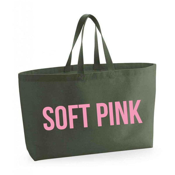 Olive Oversized Tote Bag - Any Word