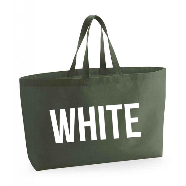 Olive Oversized Tote Bag - Any Word