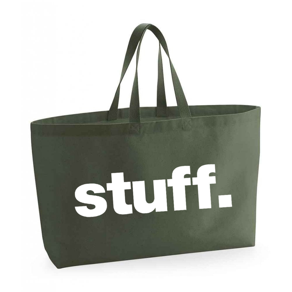 Stuff Oversized Tote Bag Olive