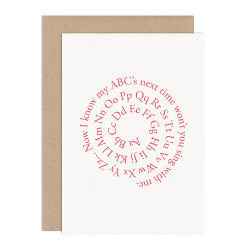 ABC Spiral New Baby Card - Russet and Gray