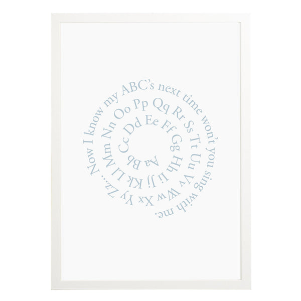 ABC Spiral Nursery Print - Russet and Gray
