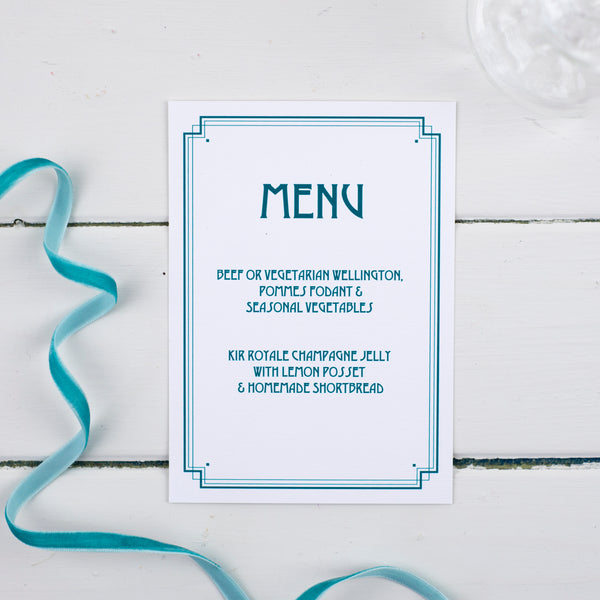 Art Deco Wedding Menu