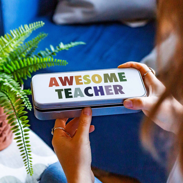 Awesome teacher pencil tin