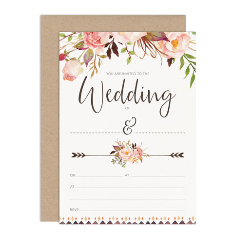 DIY Wedding Stationery Budget Wedding Invitation Floral Wedding Stationery