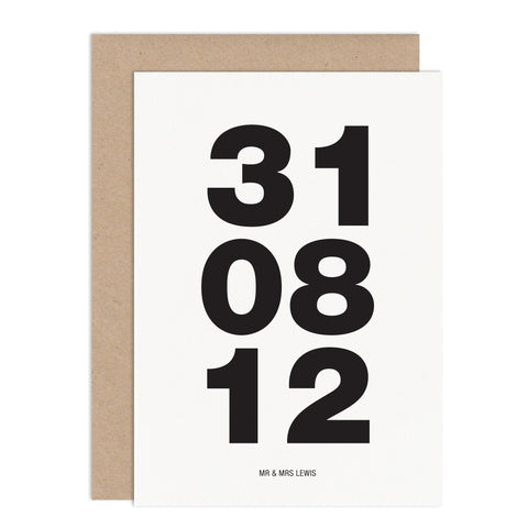 Bold Dates Wedding Card