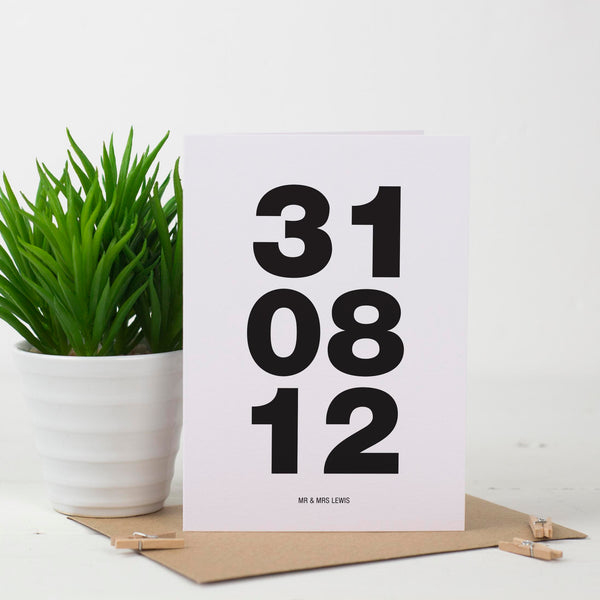 Bold Dates Wedding Card