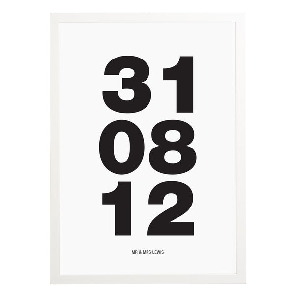 Bold Dates Wedding Print