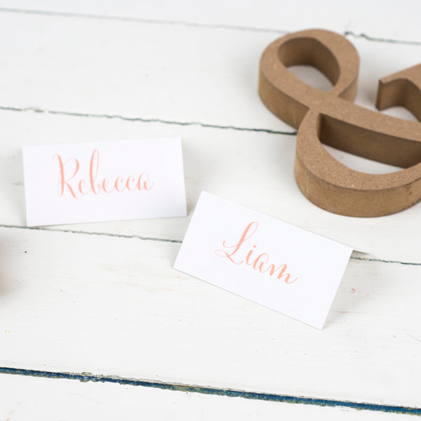 Calligraphy Script Personalised Wedding Place Cards