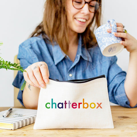 chatterbox makeup pouch