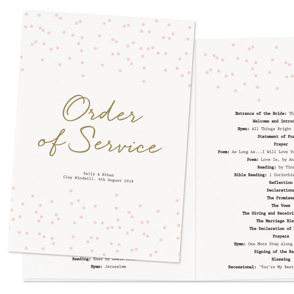 Confetti Wedding Order Of Service Booklet