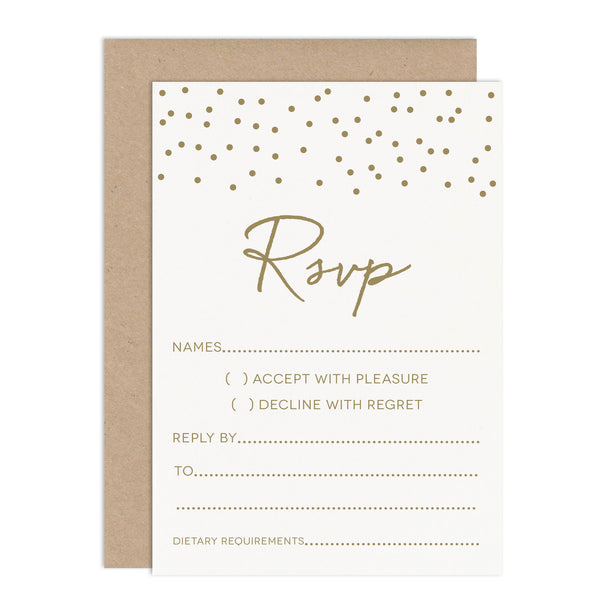 Gold Confetti DIY Wedding Stationery