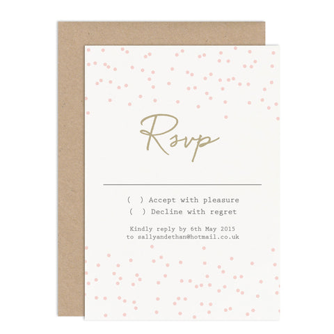 Confetti RSVP Card - Russet and Gray